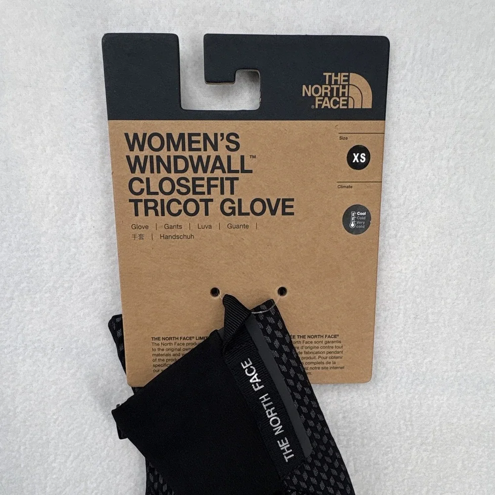 The North Face WindWall Closefit Tricot Windproof Gloves Women's XS Black/Gray